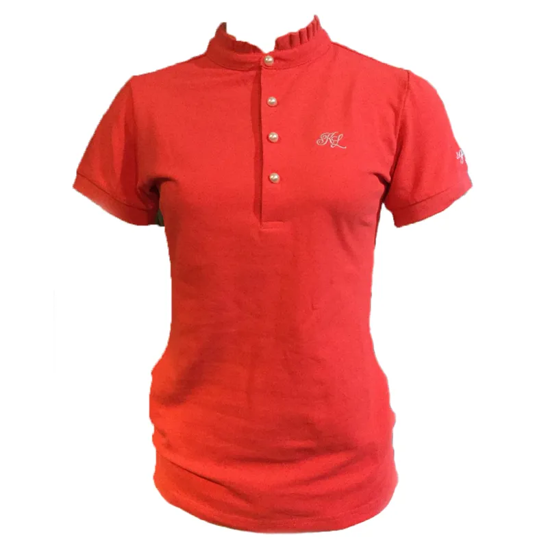 Kingsland Shallotte Ladies Cotton Pique Shirt - Red Hibiscus
